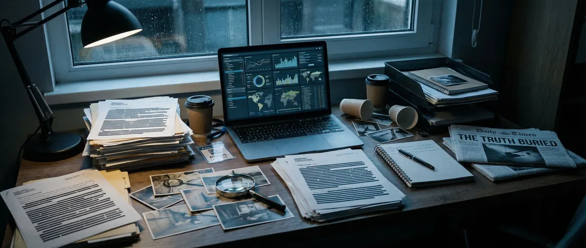 黑料大赛 - 调查记者工作台场景